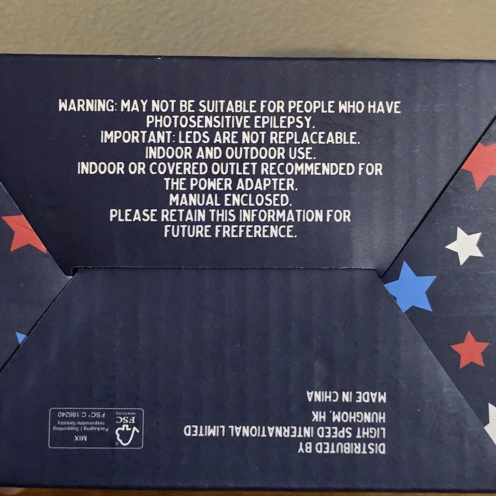 Stars & Stripes Patriotic 2-in-1 LED Light Show Projector Whirling Motion/Static